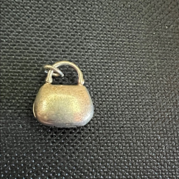 Vintage Sterling silver Cz. Embellished Silver Mini Bag Charm - Picture 2 of 3